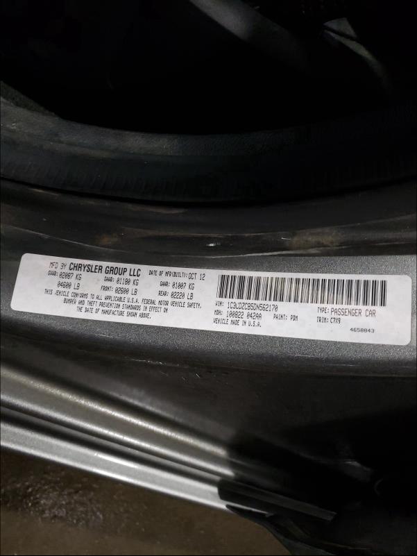 2013 DODGE AVENGER SX 1C3CDZCB5DN562170