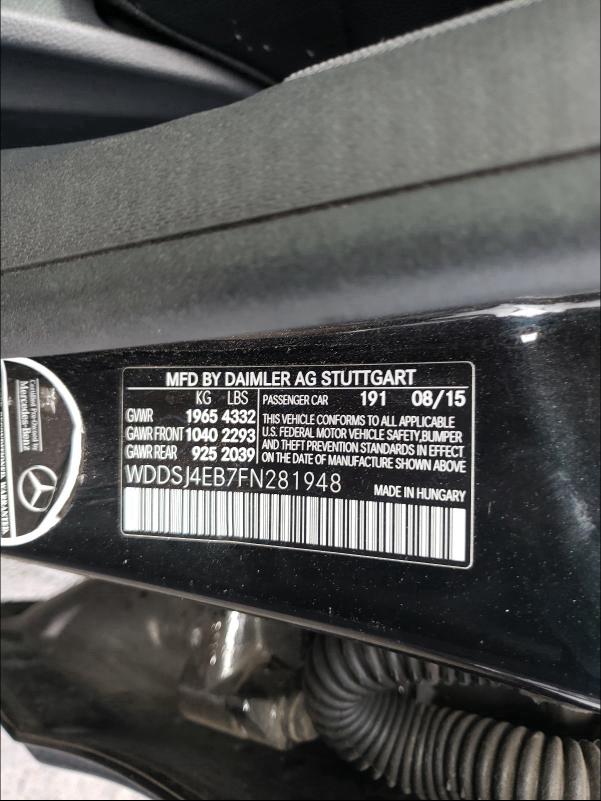2015 MERCEDES-BENZ CLA 250 - WDDSJ4EB7FN281948