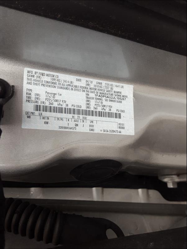 2018 FORD C-MAX SE 1FADP5AU2JL105267