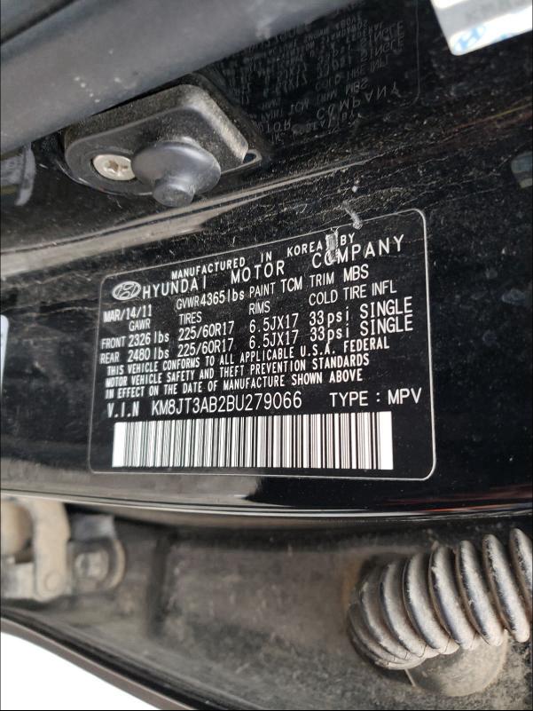 2011 HYUNDAI TUCSON GL KM8JT3AB2BU279066