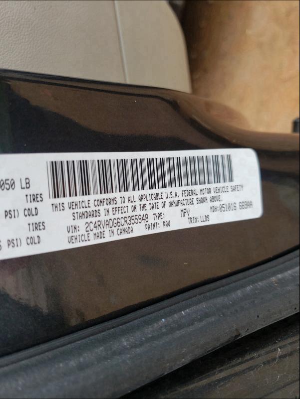2012 VOLKSWAGEN ROUTAN SEL 2C4RVADG6CR355948