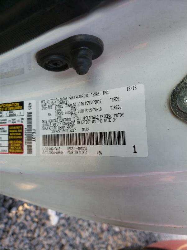 2017 TOYOTA TUNDRA SR 5TFNW5F10HX218217