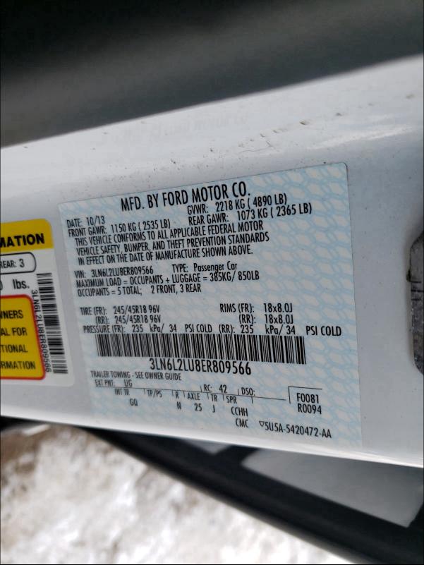2014 LINCOLN MKZ HYBRID 3LN6L2LU8ER809566