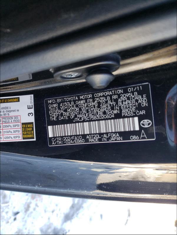 2011 TOYOTA SCION TC JTKJF5C75B3020604