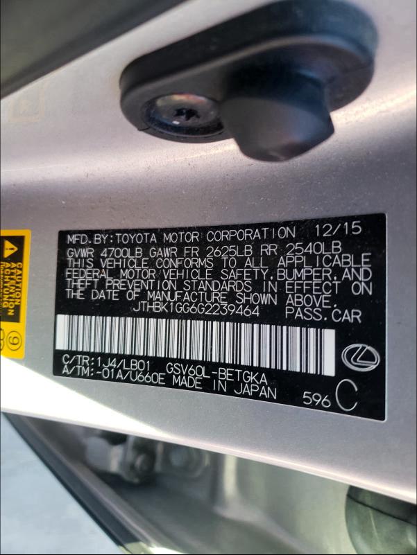 2016 LEXUS ES 350 JTHBK1GG6G2239464