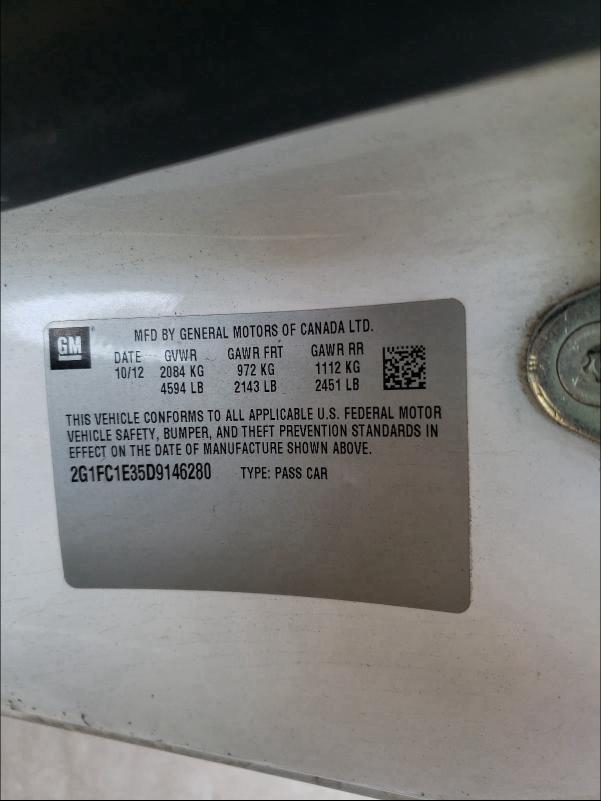 2013 CHEVROLET CAMARO 2G1FC1E35D9146280