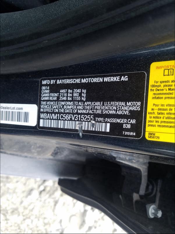 2015 BMW X1 SDRIVE2 WBAVM1C56FV315255