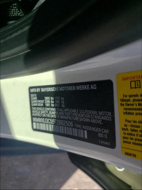 2015 MINI COOPER S WMWXU3C55F2B62506