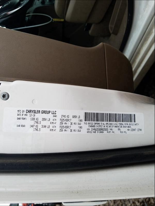 2011 VOLKSWAGEN ROUTAN SE 2V4RW3DG6BR625693
