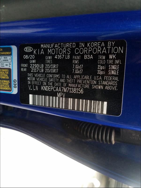 2021 KIA SELTOS LX KNDEPCAA7M7138156