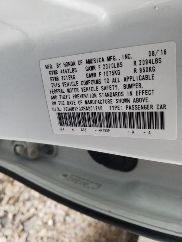2017 ACURA TLX 19UUB1F3XHA001246