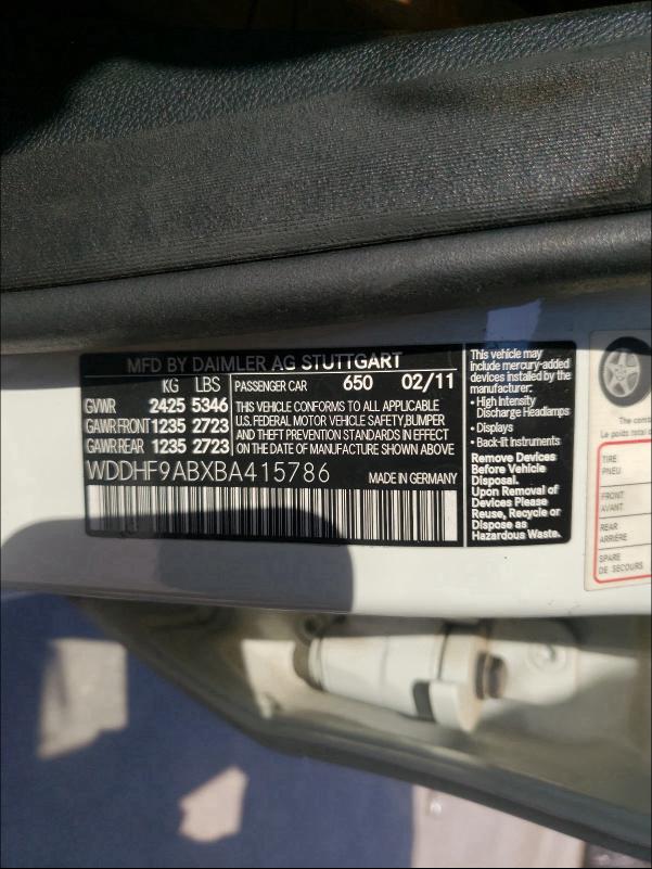 2011 MERCEDES-BENZ E 550 4MAT WDDHF9ABXBA415786