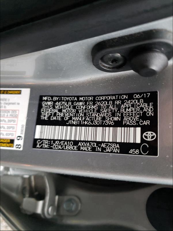 2018 TOYOTA CAMRY L - JTNB11HK6J3017396