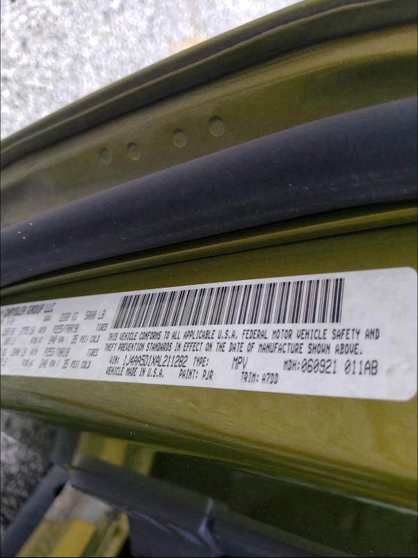 2010 JEEP WRANGLER S 1J4AA5D1XAL211282