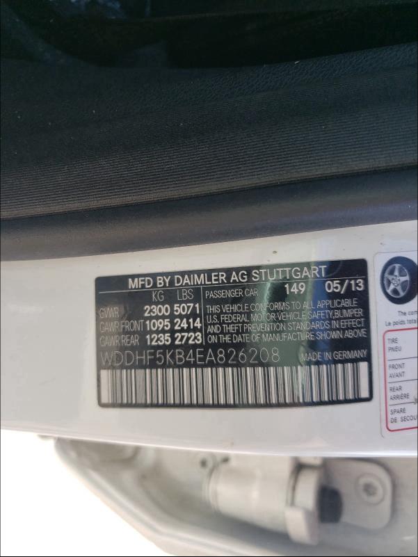 2014 MERCEDES-BENZ E350 WDDHF5KB4EA826208