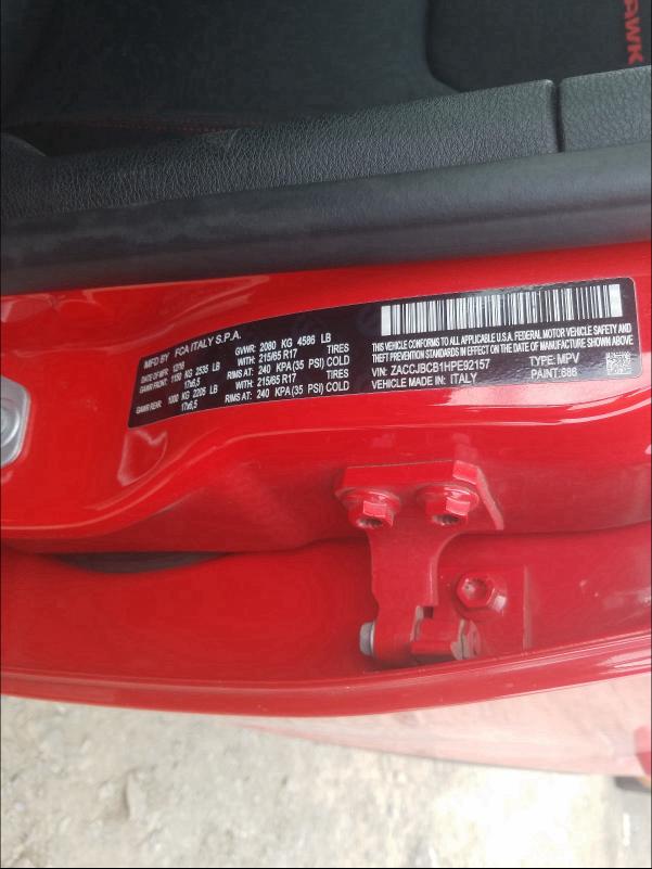 2017 JEEP RENEGADE T ZACCJBCB1HPE92157