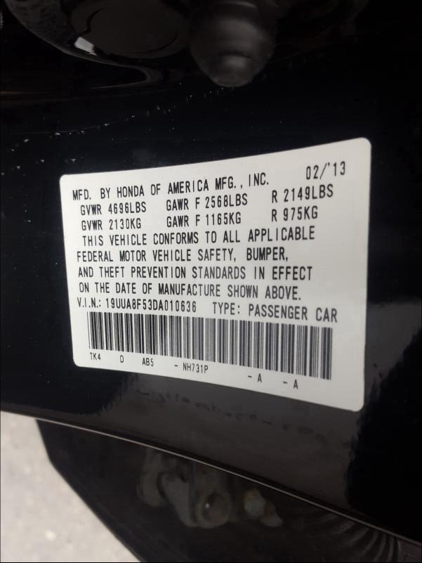 2013 ACURA TL TECH 19UUA8F53DA010636