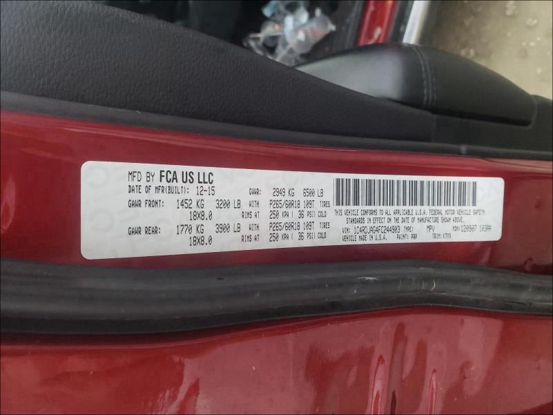 2015 DODGE DURANGO SX 1C4RDJAG4FC244903