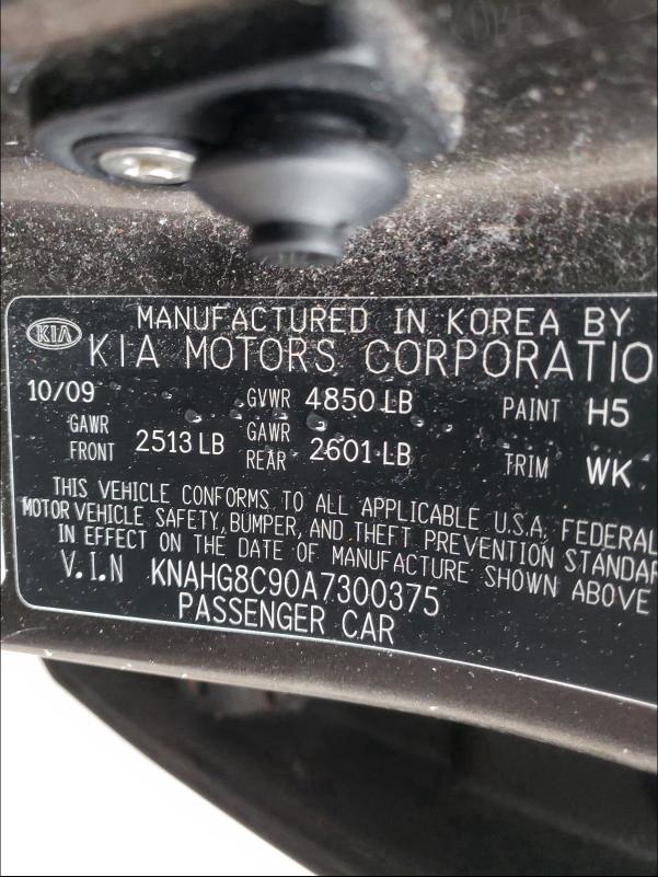 2010 KIA RONDO KNAHG8C90A7300375