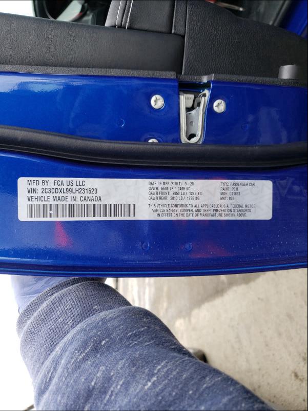 2020 DODGE CHARGER SR 2C3CDXL99LH231620