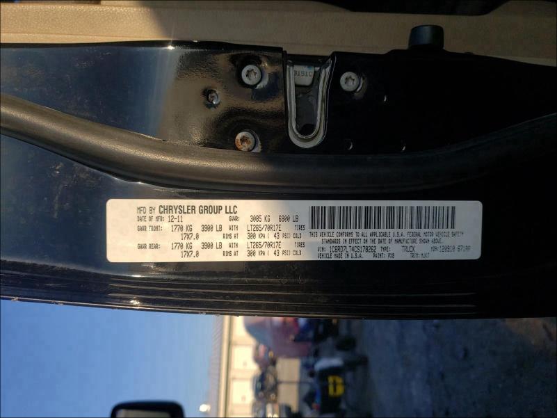 2012 DODGE RAM 1500 S 1C6RD7LT4CS178262