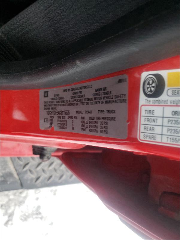 2012 CHEVROLET COLORADO L 1GCHTCFE4C8115575