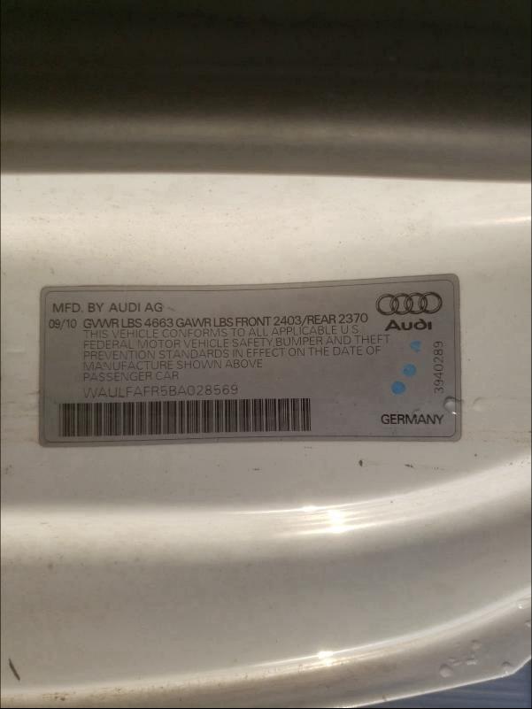 2011 AUDI A5 PREMIUM WAULFAFR5BA028569