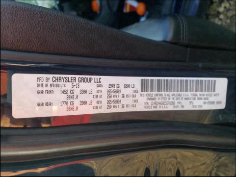 2013 DODGE DURANGO SX 1C4RDHAG0DC679388