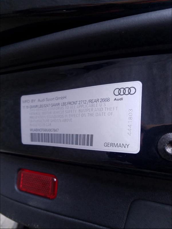 2019 AUDI RS5 WUABWCF56KA907847