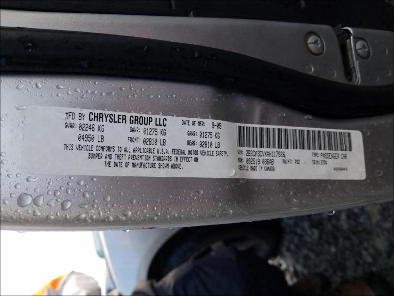 2010 DODGE CHARGER SX 2B3CA3CVXAH117926