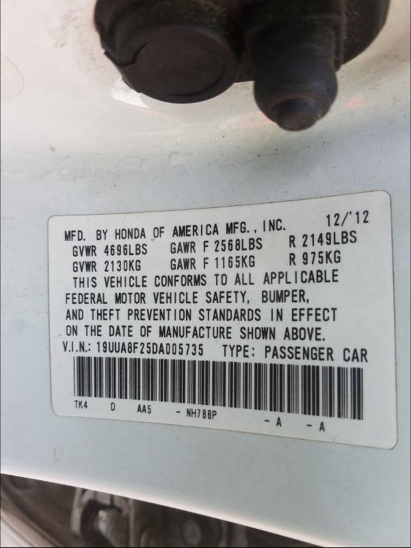 2013 ACURA TL 19UUA8F25DA005735