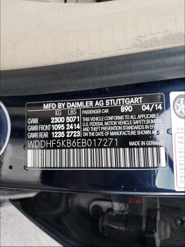 2014 MERCEDES-BENZ E350 WDDHF5KB6EB017271