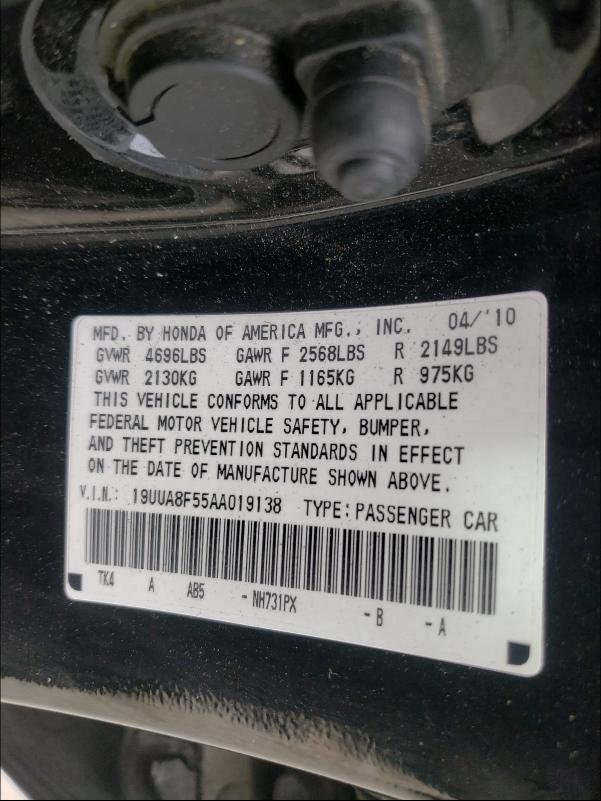 2010 ACURA TL 19UUA8F55AA019138