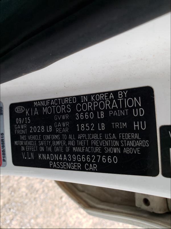 2016 KIA RIO EX KNADN4A39G6627660