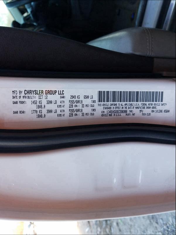 2013 DODGE DURANGO CR 1C4RDHDG9DC596988