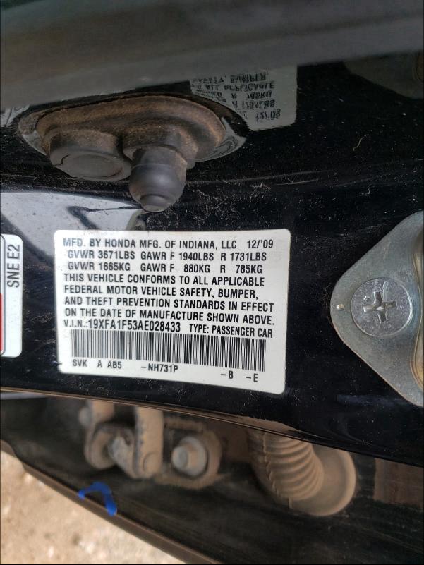 2010 HONDA CIVIC LX 19XFA1F53AE028433