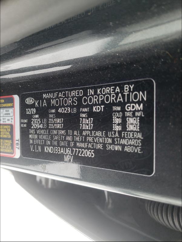 2020 KIA SOUL EX KNDJ33AU6L7722065