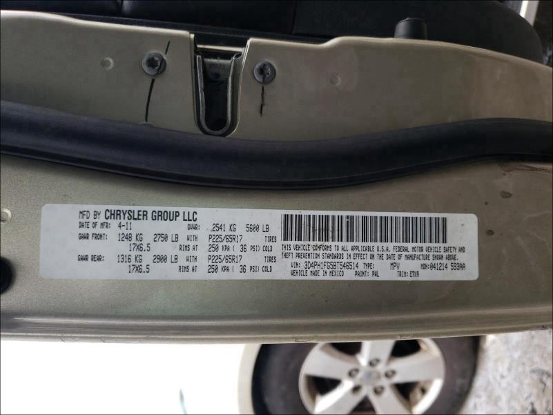 2011 DODGE JOURNEY MA 3D4PH1FG5BT546514