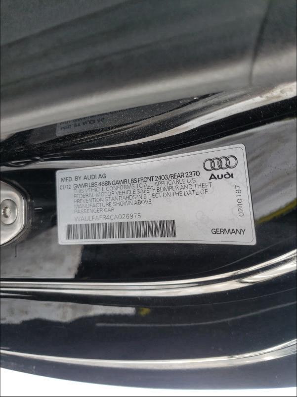 2012 AUDI A5 PREMIUM WAULFAFR4CA026975