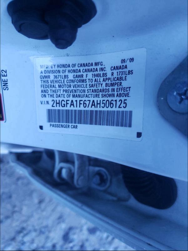 2010 HONDA CIVIC LX-S 2HGFA1F67AH506125