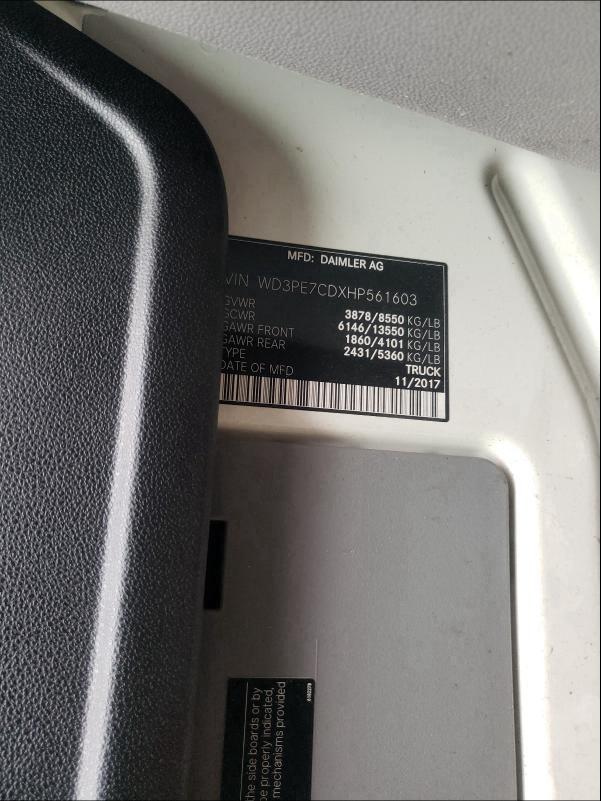 2017 MERCEDES-BENZ SPRINTER 2 WD3PE7CDXHP561603