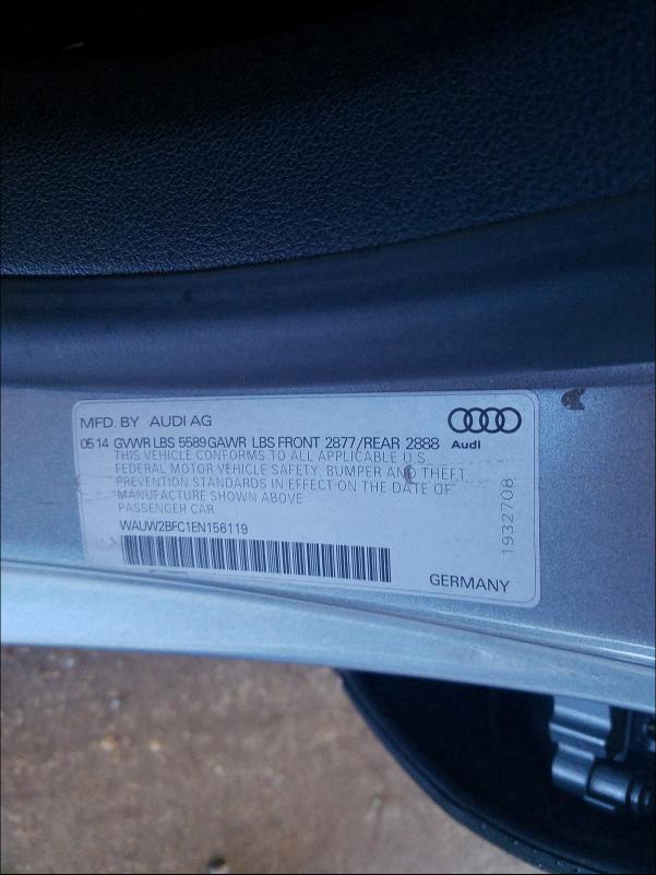 2014 AUDI S7 PREMIUM WAUW2BFC1EN156119
