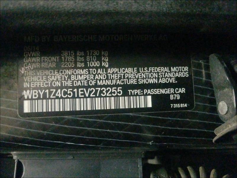 2014 BMW I3 REX WBY1Z4C51EV273255