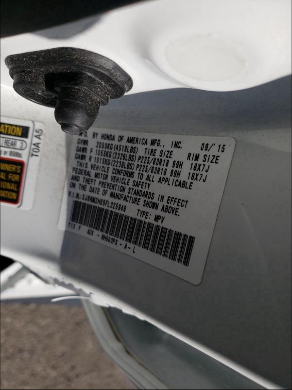 2015 HONDA CRV 5J6RM3H99FL025948