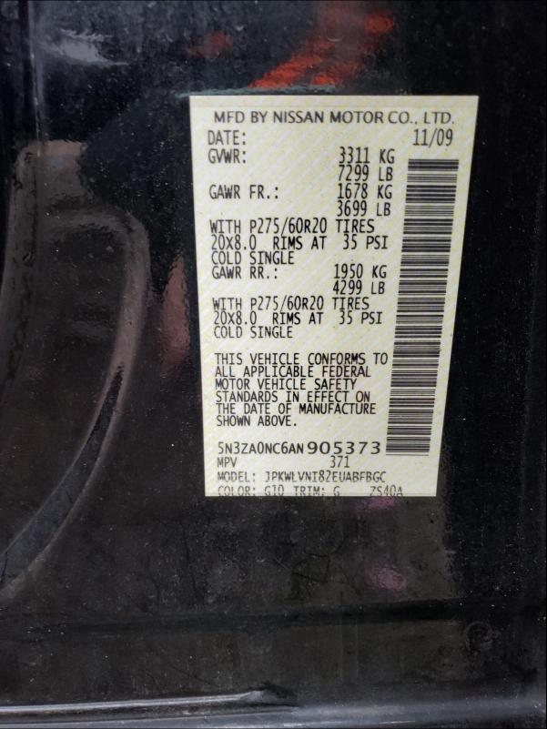 2010 INFINITI QX56 5N3ZA0NC6AN905373