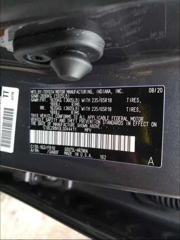 5TDCZRBH3LS044411 Toyota Highlander 2020. Фото: 9