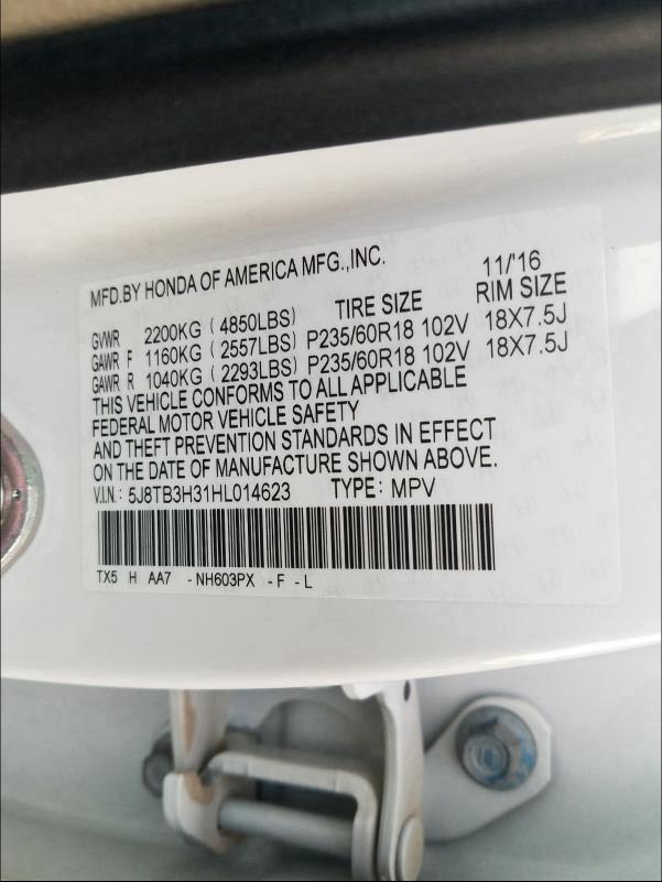 2017 ACURA RDX 5J8TB3H31HL014623