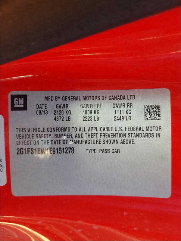 2014 CHEVROLET CAMARO SS - 2G1FS1EW1E9151278