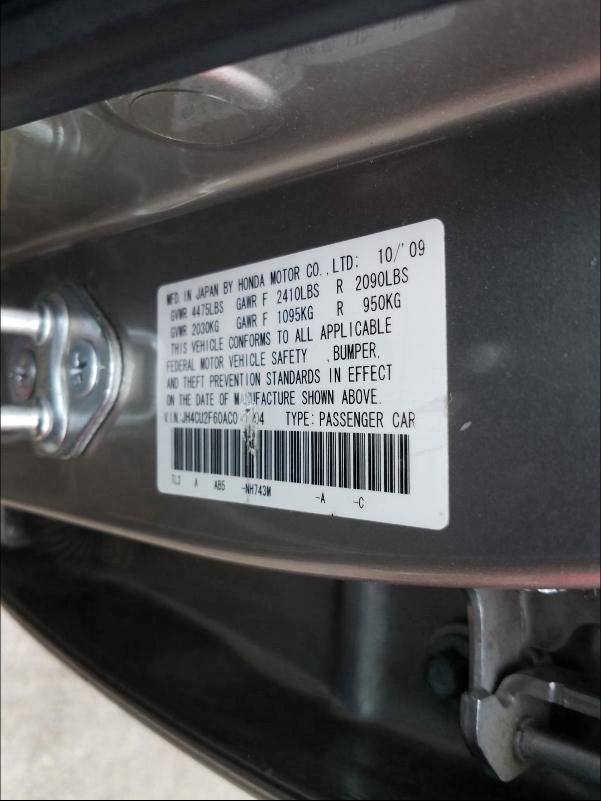 2010 ACURA TSX JH4CU2F60AC014004