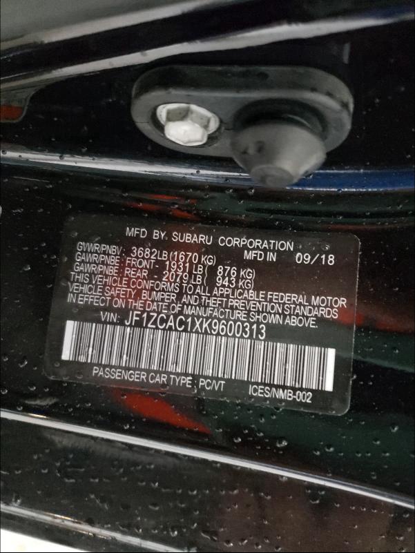 2019 SUBARU BRZ LIMITE JF1ZCAC1XK9600313